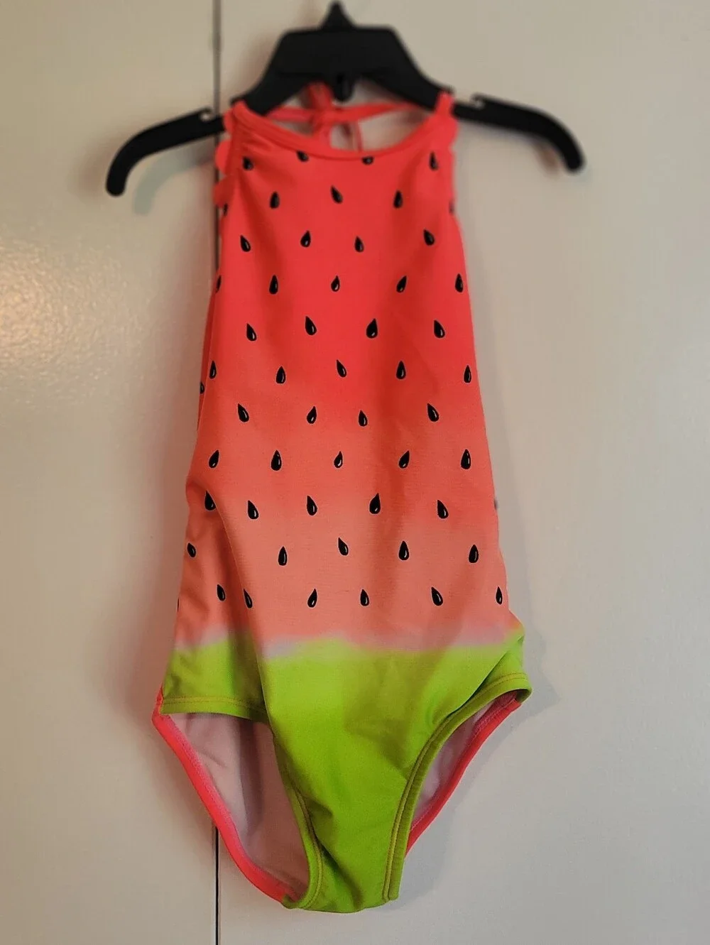 Cat & Jack Pink to Green Watermelon Print One-Piece Swimsuit